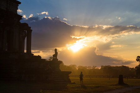 Angor Wat, ancient architecture in Cambodiaの写真素材