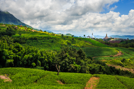 Mountain scenery with cloudy sky in Petchbun, Thailandの写真素材