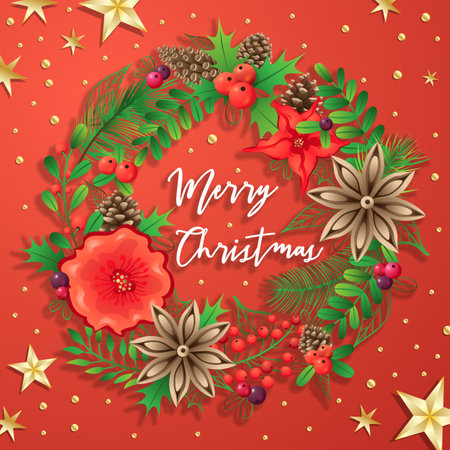 Christmas greeting cardのイラスト素材