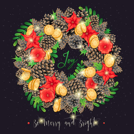 Christmas Wreath and Bouquetsのイラスト素材