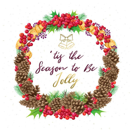 Christmas Wreath and Bouquetsのイラスト素材