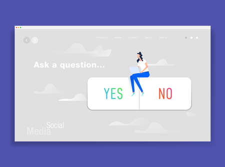 Ask question social media stickerのイラスト素材
