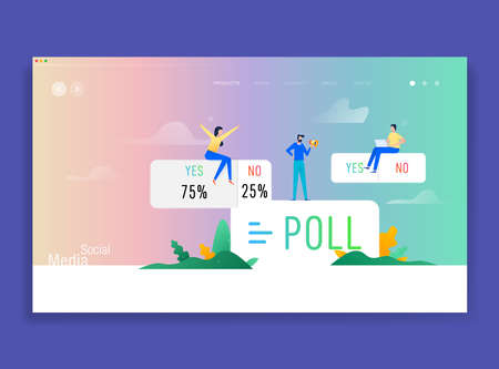 Poll ask question social media stickerのイラスト素材