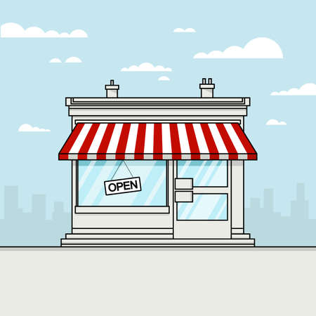 Vector Detailed Shop, Market, Storeのイラスト素材