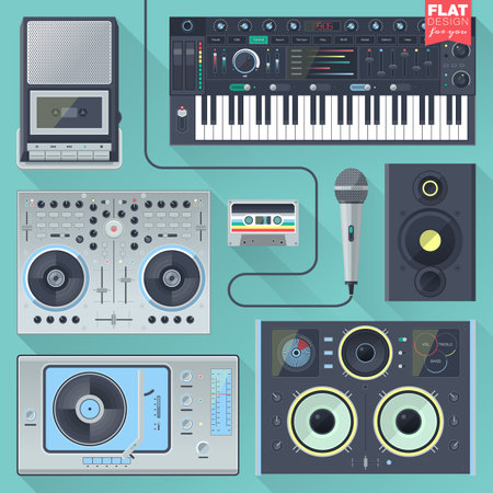 Music gadgets and instrumentsのイラスト素材