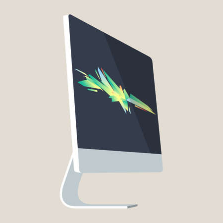 Computer display isolated on white backgroundのイラスト素材