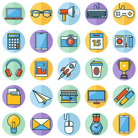 Flat icons design modern vectorのイラスト素材