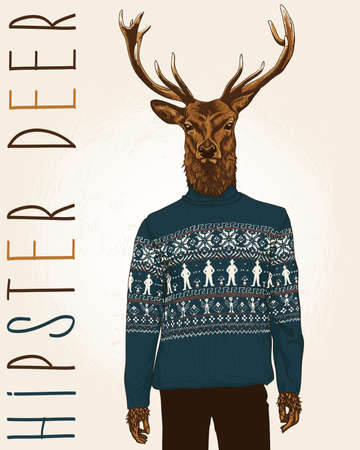Hand Drawn Hipster Deerのイラスト素材