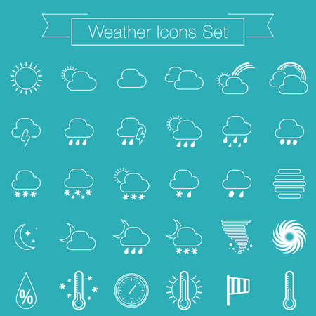 Weather widget and flat iconsのイラスト素材