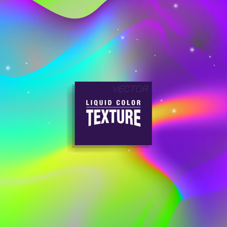 Colorful holographic shape, fluid and liquid colorのイラスト素材