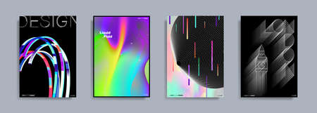 Colorful shapes, fluid and liquid colorsのイラスト素材