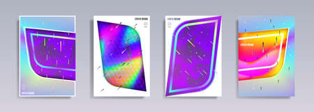 Cool trendy liquid fluid gradient shapesのイラスト素材