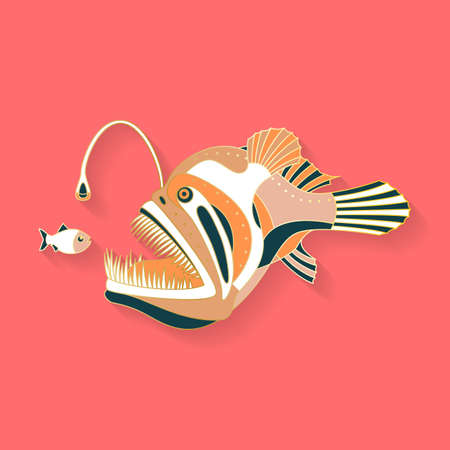 Abstract graphic fish and sea life logoのイラスト素材