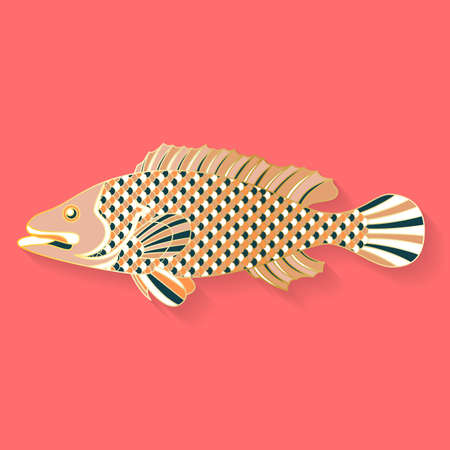 Abstract graphic fish and sea life logoのイラスト素材