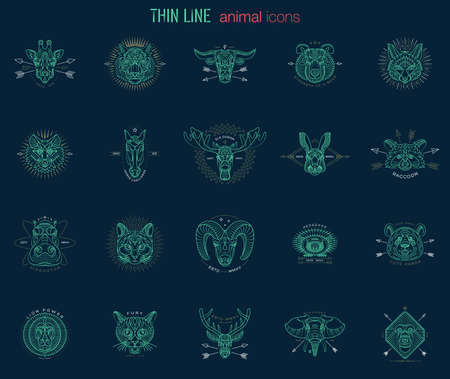 Abstract animal icons designのイラスト素材