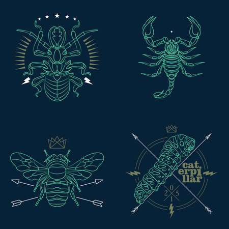 Abstract insects illustrationのイラスト素材