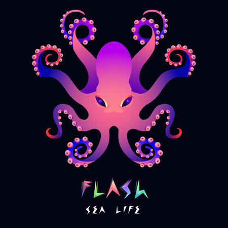 Flash octopus illustrationのイラスト素材