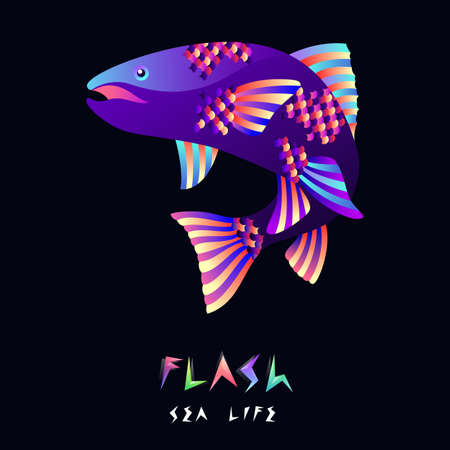 Flash fish illustrationのイラスト素材