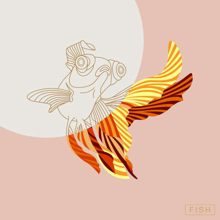 Abstract fish illustrationのイラスト素材