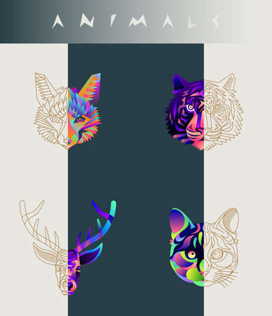 Abstract animal illustrationのイラスト素材