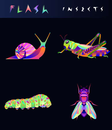 Abstract insects illustrationのイラスト素材