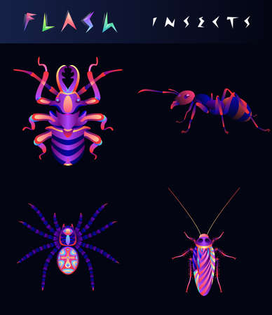 Abstract insects illustrationのイラスト素材