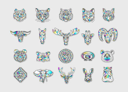 Abstract graphic design animal patchesのイラスト素材