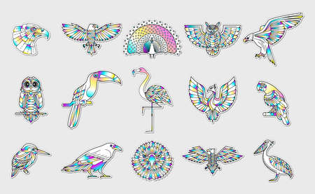 Abstract graphic design bird patchesのイラスト素材