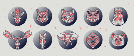 Abstract animal illustrationのイラスト素材