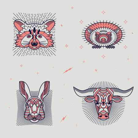 Abstract animal illustrationのイラスト素材