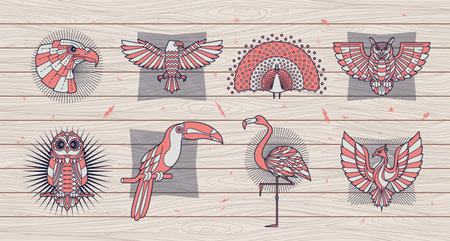 Abstract bird illustrationのイラスト素材