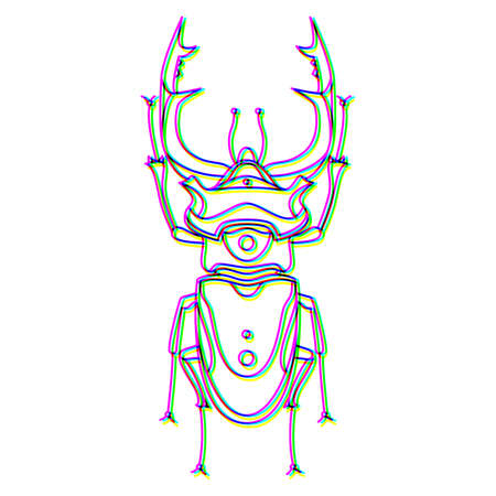 Glitch effect insect logo vector animal illustrationのイラスト素材