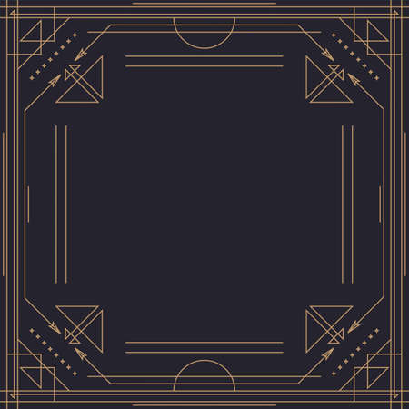 Thin line frame abstract geometric linear designのイラスト素材