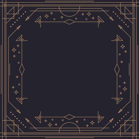 Thin line frame abstract geometric linear designのイラスト素材