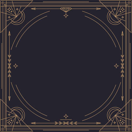 Thin line frame abstract geometric linear designのイラスト素材