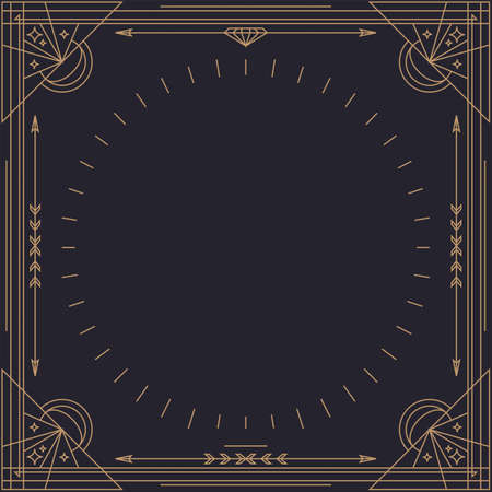 Thin line frame abstract geometric linear designのイラスト素材