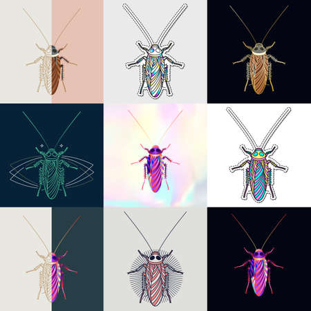 Abstract insects illustrationのイラスト素材