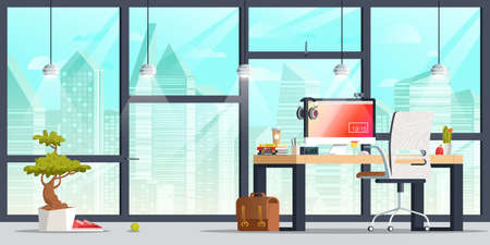 Office workplace interior designのイラスト素材