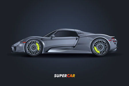 Super car design concept modern realistic illustrationのイラスト素材