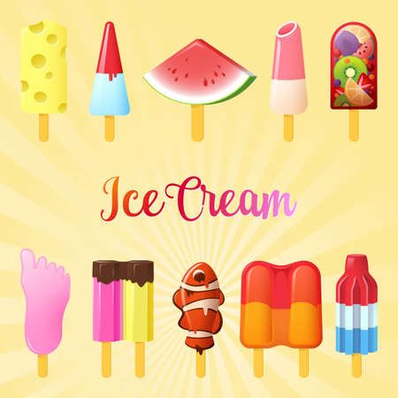 Ice Cream Summer Illustrationのイラスト素材