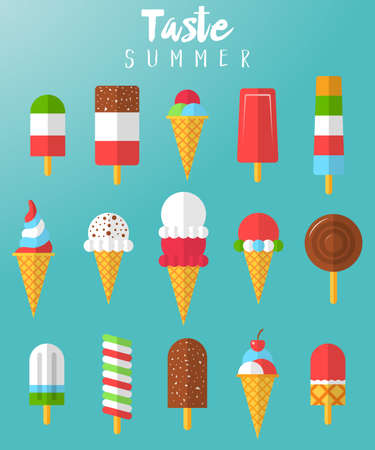 Collection of Ice Cream for summerのイラスト素材