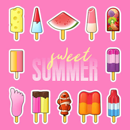 Ice Cream Summer Illustrationのイラスト素材
