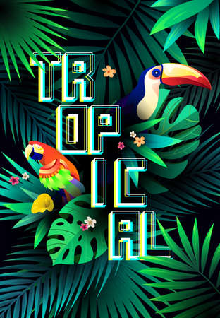 Summer tropical background designのイラスト素材