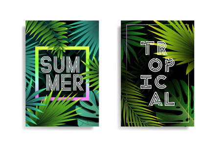 Summer tropical background designのイラスト素材