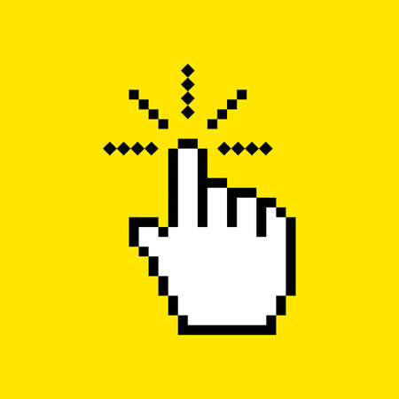 button with hand pointer clickingのイラスト素材