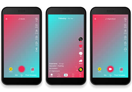 Screen interface social media application
