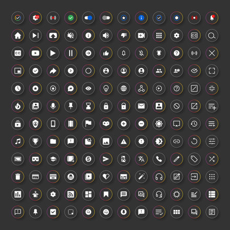 social media interface design iconsのイラスト素材