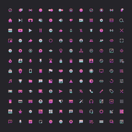 social media interface design iconsのイラスト素材