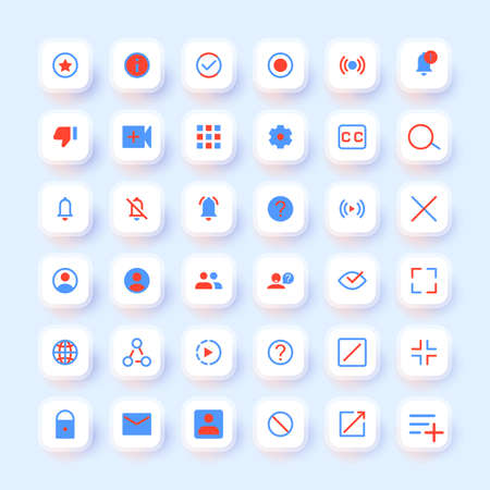 social media interface design iconsのイラスト素材