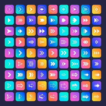 arrow and cursor iconsのイラスト素材